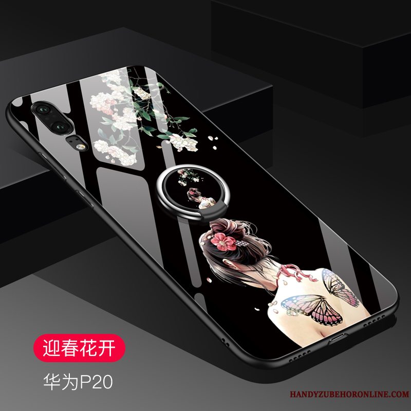 Etui Huawei P20 Tasker Smuk Glas, Cover Huawei P20 Beskyttelse Af Personlighed Blå