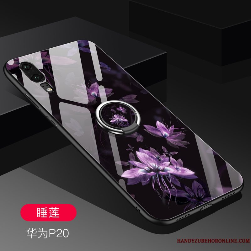 Etui Huawei P20 Tasker Smuk Glas, Cover Huawei P20 Beskyttelse Af Personlighed Blå