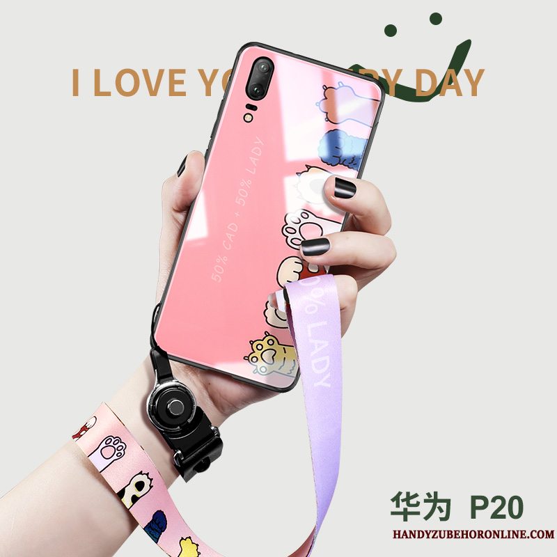 Etui Huawei P20 Tasker Smuk Tynd, Cover Huawei P20 Cartoon Glas Anti-fald