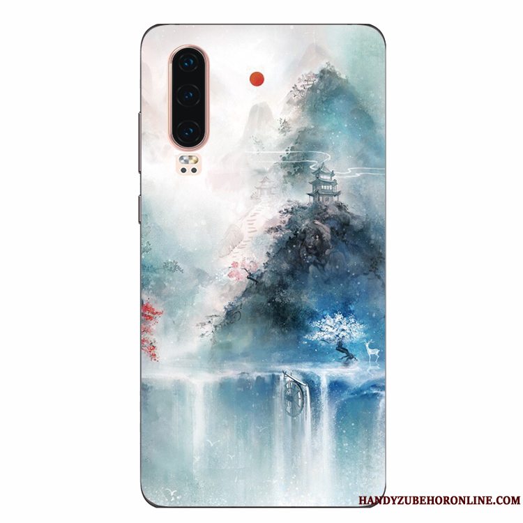 Etui Huawei P30 Beskyttelse Kunst Af Personlighed, Cover Huawei P30 Blød Grøn Vind