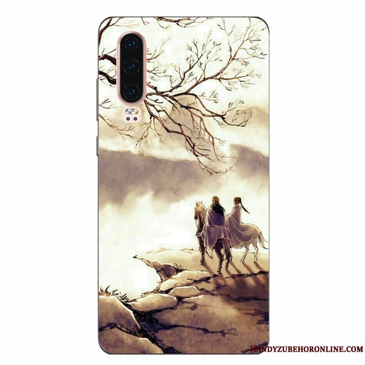 Etui Huawei P30 Beskyttelse Kunst Af Personlighed, Cover Huawei P30 Blød Grøn Vind