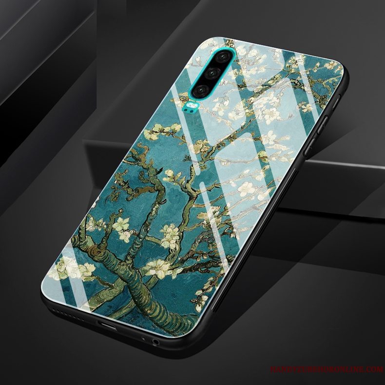 Etui Huawei P30 Beskyttelse Oliemaleri Lille Sektion, Cover Huawei P30 Vintage Gul Frisk