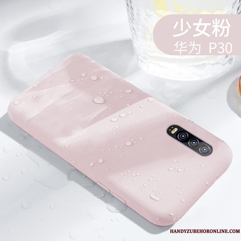 Etui Huawei P30 Beskyttelse Solid Farve Anti-fald, Cover Huawei P30 Tasker Tynd Telefon