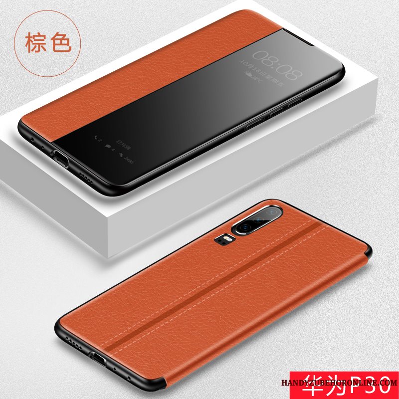 Etui Huawei P30 Beskyttelse Telefonanti-fald, Cover Huawei P30 Læder