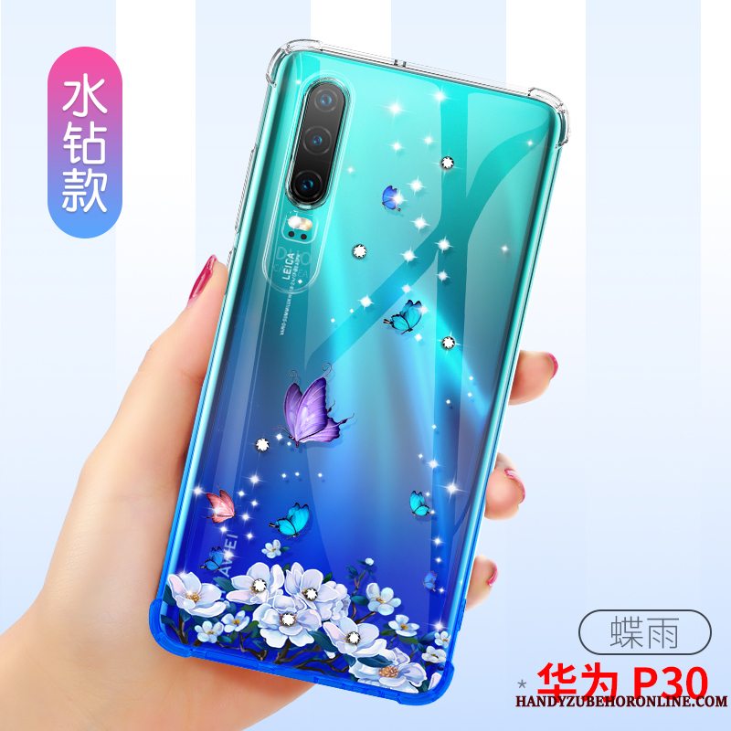 Etui Huawei P30 Blød Anti-fald Gasbag, Cover Huawei P30 Silikone Gennemsigtig Telefon