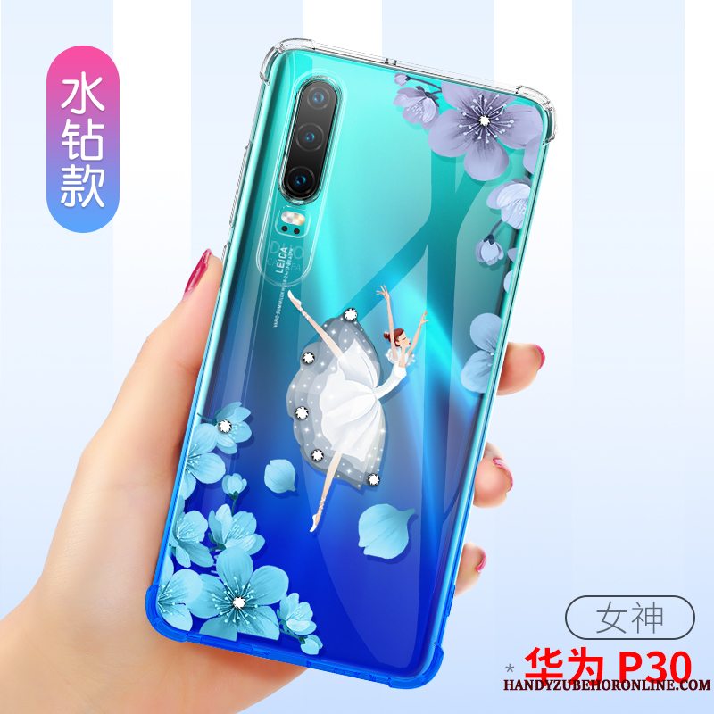 Etui Huawei P30 Blød Anti-fald Gasbag, Cover Huawei P30 Silikone Gennemsigtig Telefon