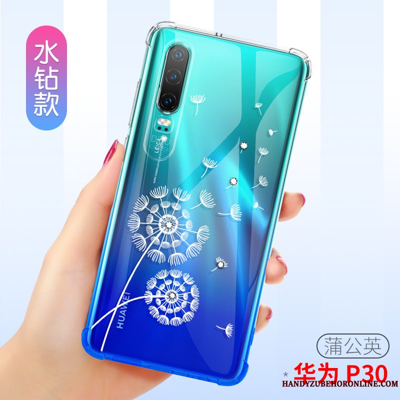 Etui Huawei P30 Blød Anti-fald Gasbag, Cover Huawei P30 Silikone Gennemsigtig Telefon