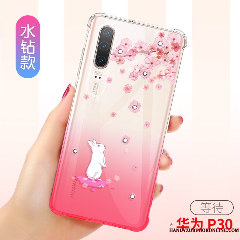 Etui Huawei P30 Blød Anti-fald Gasbag, Cover Huawei P30 Silikone Gennemsigtig Telefon