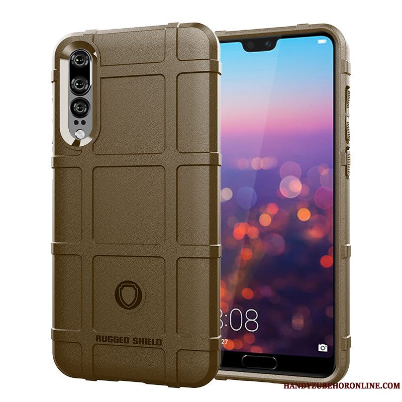 Etui Huawei P30 Kreativ Anti-fald Taktik, Cover Huawei P30 Tasker Trendy Grøn