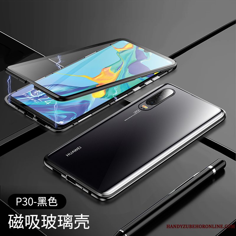 Etui Huawei P30 Kreativ Dobbeltsidet Telefon, Cover Huawei P30 Tasker High End Gennemsigtig