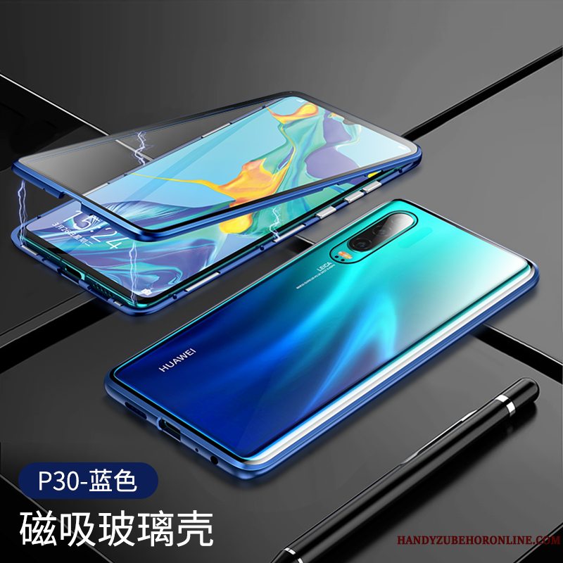 Etui Huawei P30 Kreativ Dobbeltsidet Telefon, Cover Huawei P30 Tasker High End Gennemsigtig