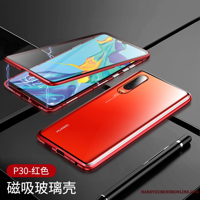 Etui Huawei P30 Kreativ Dobbeltsidet Telefon, Cover Huawei P30 Tasker High End Gennemsigtig