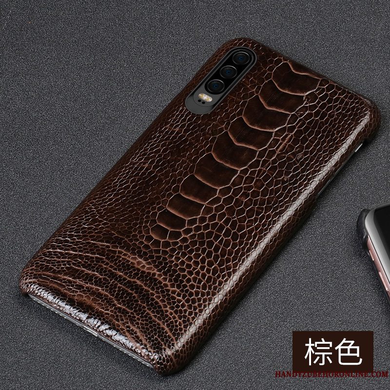 Etui Huawei P30 Kreativ High End Simple, Cover Huawei P30 Læder Blå Telefon