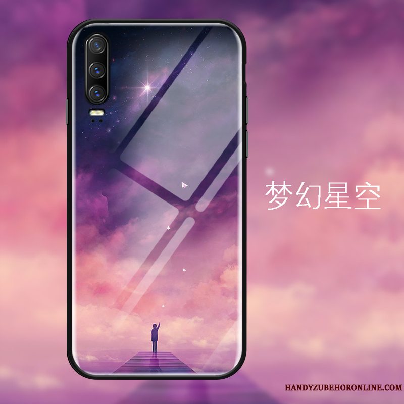 Etui Huawei P30 Kreativ Kunst Hærdet Glas, Cover Huawei P30 Tasker Telefonstjerneklar