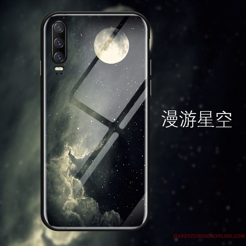 Etui Huawei P30 Kreativ Kunst Hærdet Glas, Cover Huawei P30 Tasker Telefonstjerneklar