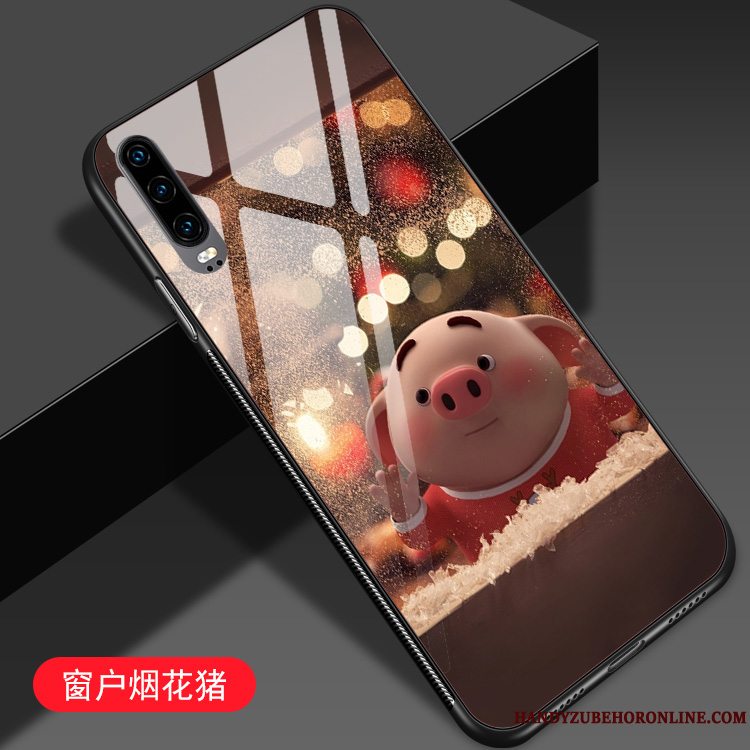 Etui Huawei P30 Kreativ Net Red Trend, Cover Huawei P30 Cartoon Rød Telefon