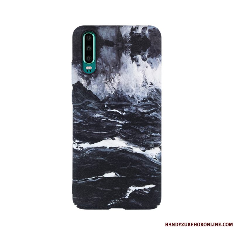 Etui Huawei P30 Kreativ Nubuck Telefon, Cover Huawei P30 Tasker Hård Vind