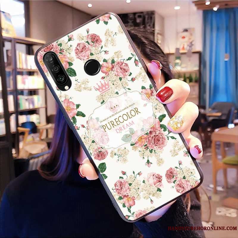 Etui Huawei P30 Lite Beskyttelse Elskeren Hvid, Cover Huawei P30 Lite Blød Telefonaf Personlighed