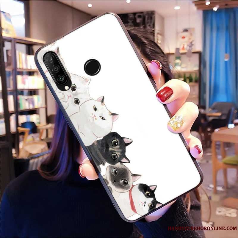 Etui Huawei P30 Lite Beskyttelse Elskeren Hvid, Cover Huawei P30 Lite Blød Telefonaf Personlighed