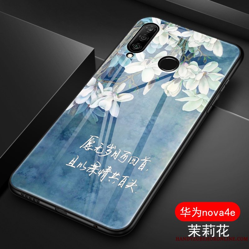 Etui Huawei P30 Lite Beskyttelse Glas Spejl, Cover Huawei P30 Lite Tasker Vind Hvid