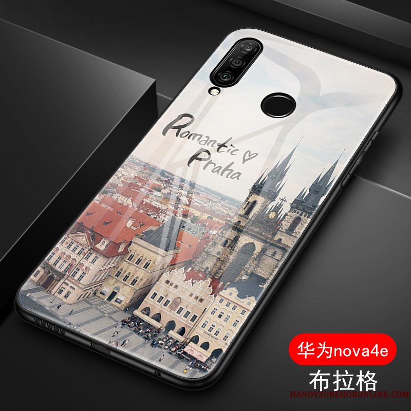 Etui Huawei P30 Lite Beskyttelse Glas Spejl, Cover Huawei P30 Lite Tasker Vind Hvid