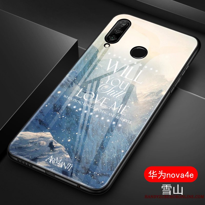Etui Huawei P30 Lite Beskyttelse Glas Spejl, Cover Huawei P30 Lite Tasker Vind Hvid