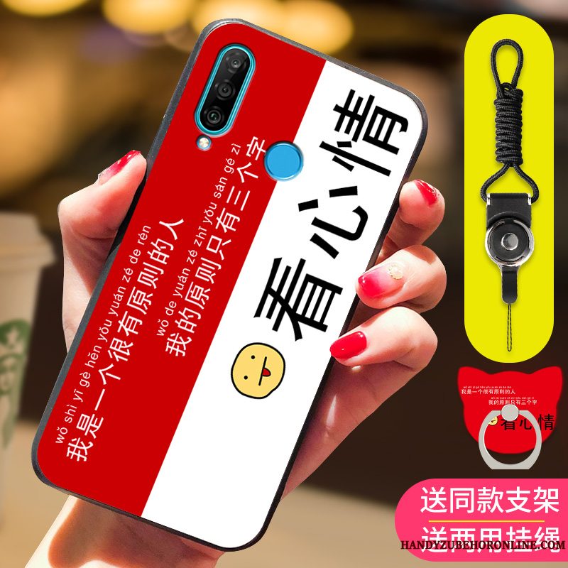 Etui Huawei P30 Lite Blød Af Personlighed Smuk, Cover Huawei P30 Lite Kreativ Net Red Nubuck