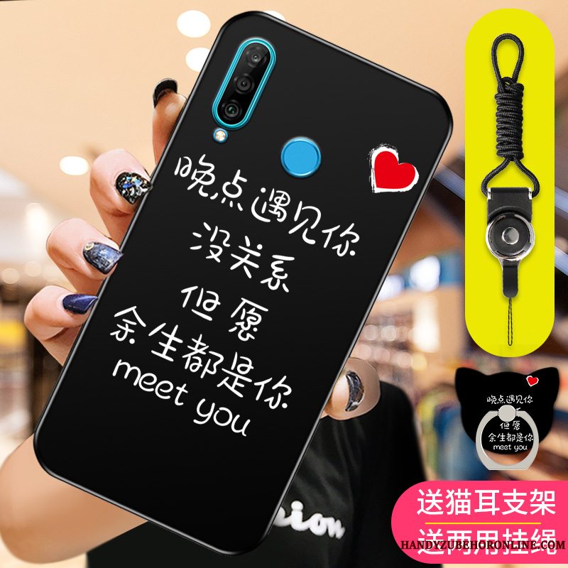 Etui Huawei P30 Lite Blød Af Personlighed Smuk, Cover Huawei P30 Lite Kreativ Net Red Nubuck