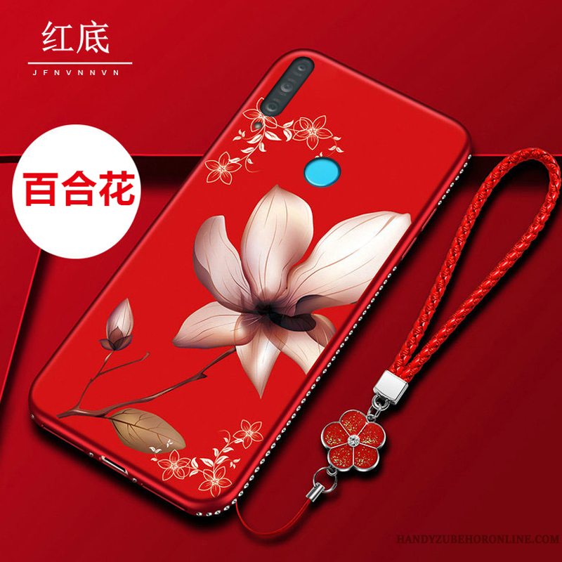 Etui Huawei P30 Lite Blød Rød Sort, Cover Huawei P30 Lite Af Personlighed Telefon