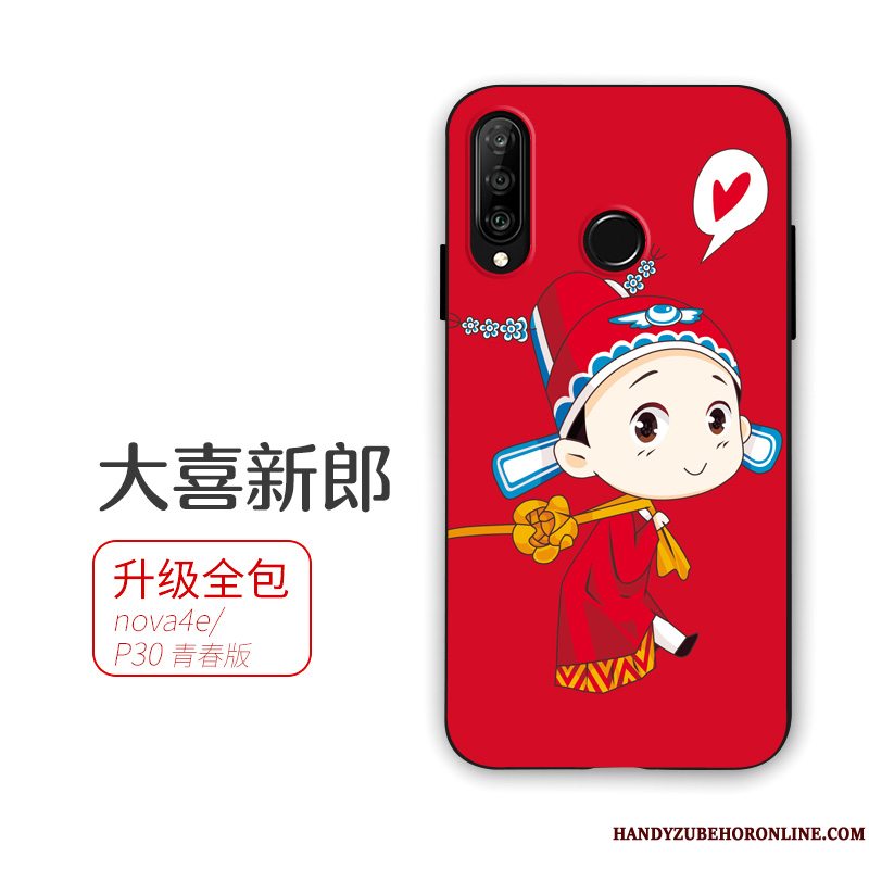 Etui Huawei P30 Lite Blød Telefonægteskab, Cover Huawei P30 Lite Rød