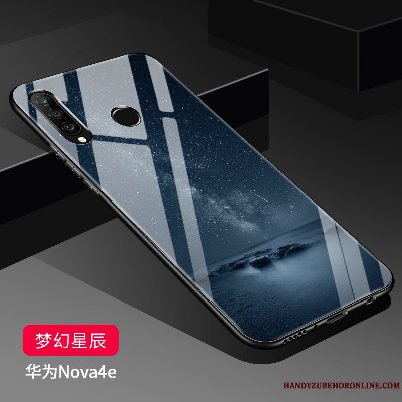 Etui Huawei P30 Lite Silikone Glas Sort, Cover Huawei P30 Lite Tasker Telefon