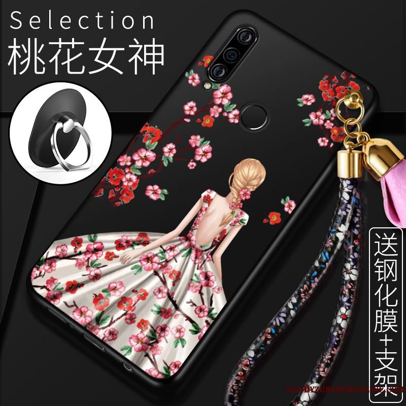 Etui Huawei P30 Lite Silikone Rød Telefon, Cover Huawei P30 Lite Beskyttelse