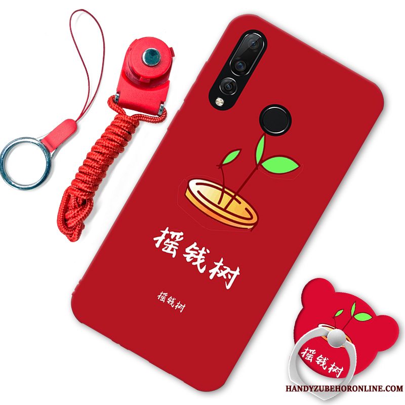 Etui Huawei P30 Lite Support Rød Telefon, Cover Huawei P30 Lite Blød Trend