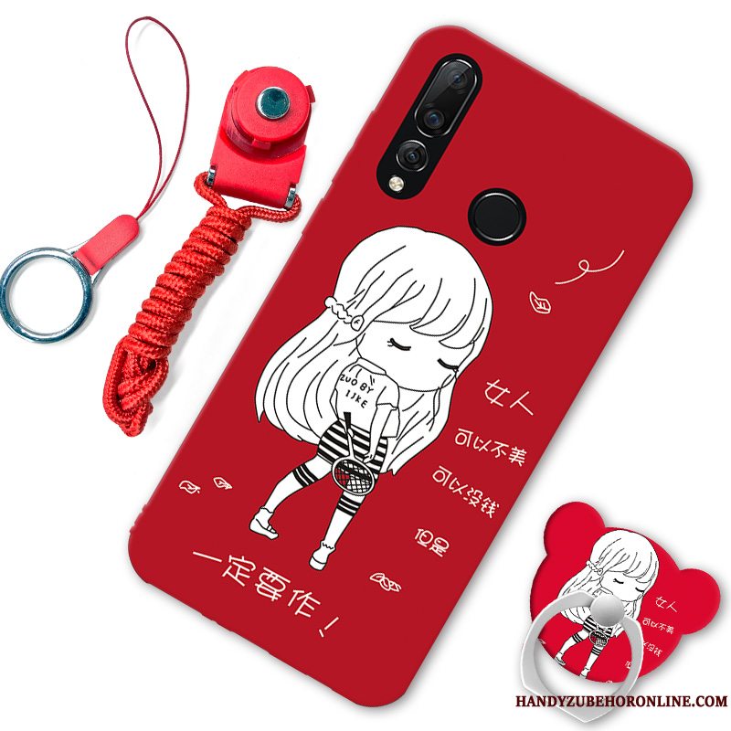 Etui Huawei P30 Lite Support Rød Telefon, Cover Huawei P30 Lite Blød Trend