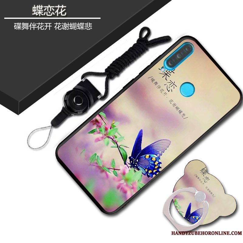 Etui Huawei P30 Lite Tasker Telefonaf Personlighed, Cover Huawei P30 Lite Blød Lyserød Nubuck