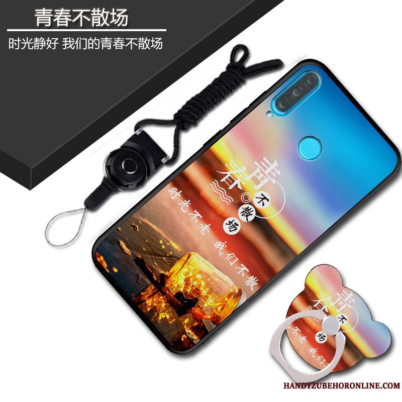 Etui Huawei P30 Lite Tasker Telefonaf Personlighed, Cover Huawei P30 Lite Blød Lyserød Nubuck