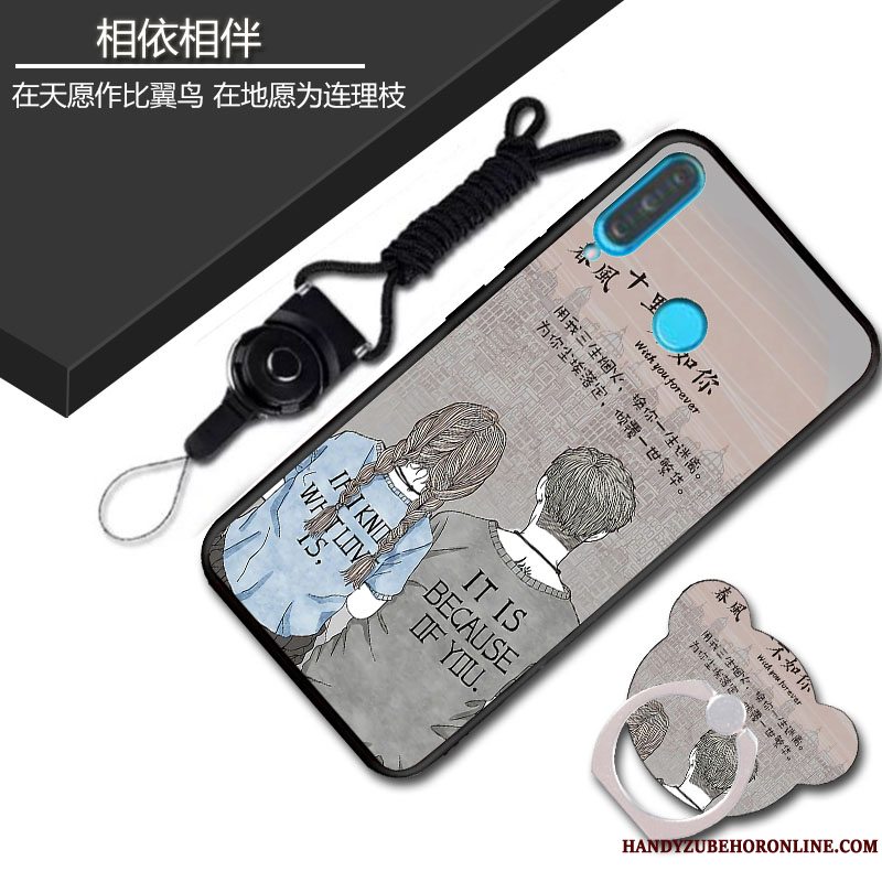 Etui Huawei P30 Lite Tasker Telefonaf Personlighed, Cover Huawei P30 Lite Blød Lyserød Nubuck