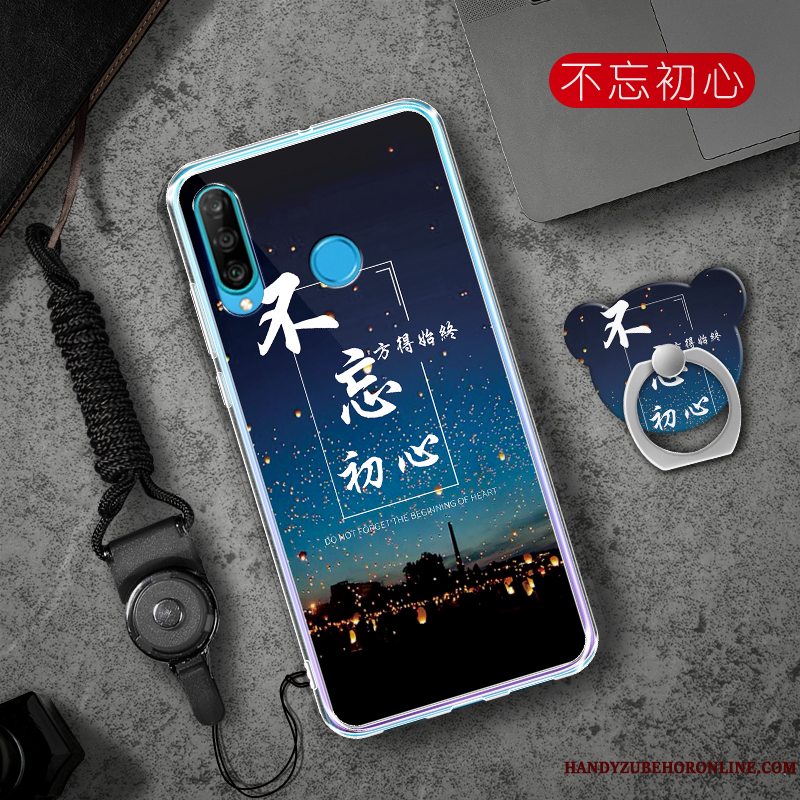 Etui Huawei P30 Lite Tasker Telefonaf Personlighed, Cover Huawei P30 Lite Blød Lyserød Trend