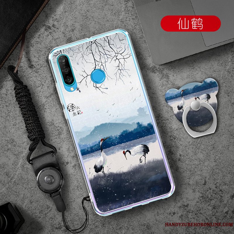 Etui Huawei P30 Lite Tasker Telefonaf Personlighed, Cover Huawei P30 Lite Blød Lyserød Trend