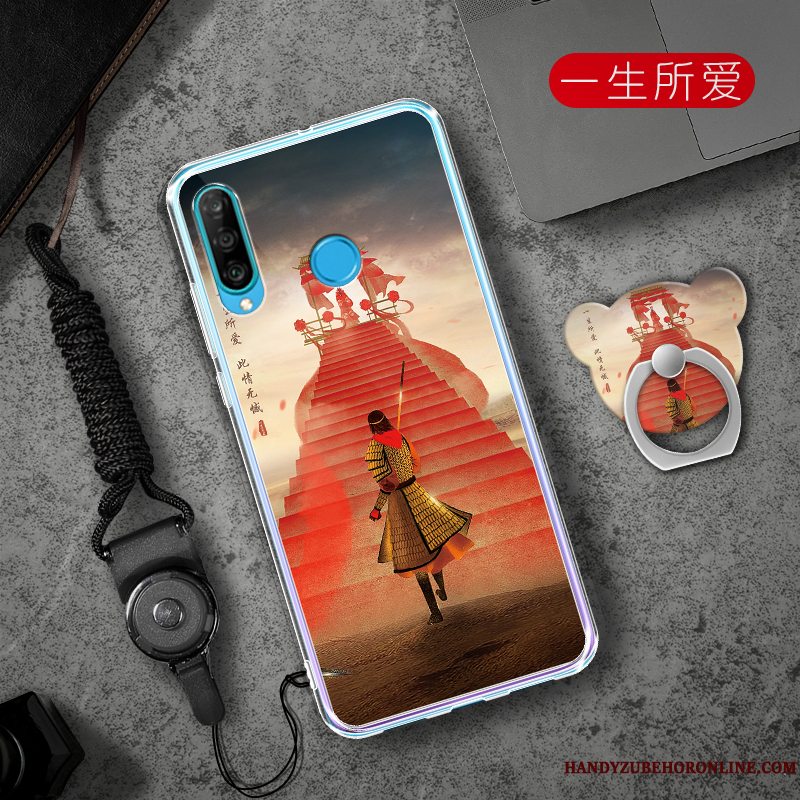 Etui Huawei P30 Lite Tasker Telefonaf Personlighed, Cover Huawei P30 Lite Blød Lyserød Trend