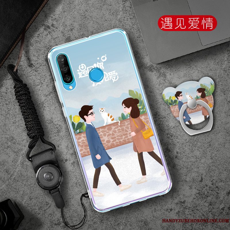 Etui Huawei P30 Lite Tasker Telefonaf Personlighed, Cover Huawei P30 Lite Blød Lyserød Trend