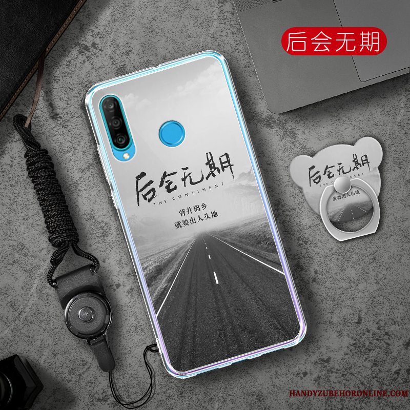 Etui Huawei P30 Lite Tasker Telefonaf Personlighed, Cover Huawei P30 Lite Blød Lyserød Trend