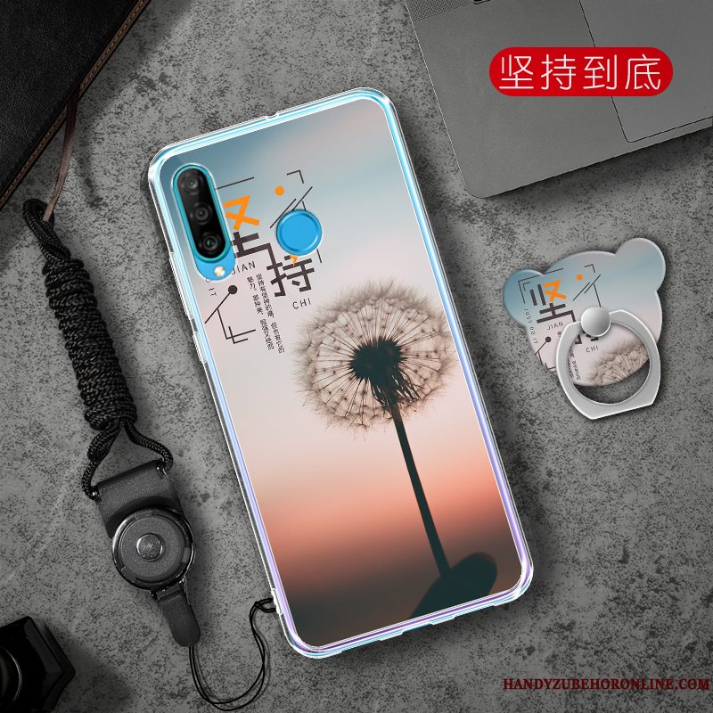 Etui Huawei P30 Lite Tasker Telefonaf Personlighed, Cover Huawei P30 Lite Blød Lyserød Trend