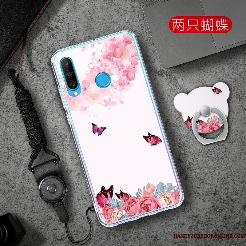 Etui Huawei P30 Lite Tasker Telefonaf Personlighed, Cover Huawei P30 Lite Blød Lyserød Trend