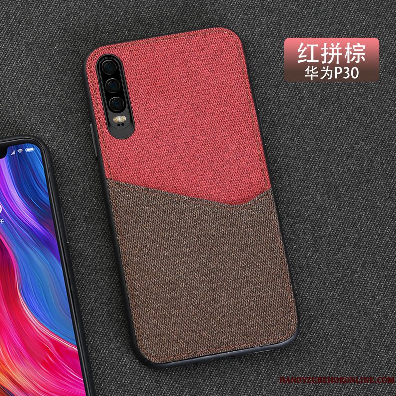 Etui Huawei P30 Luksus Klud Mønster, Cover Huawei P30 Kreativ Magnetisk Bil