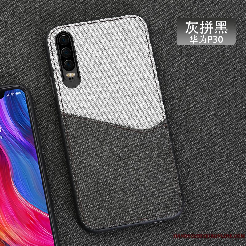 Etui Huawei P30 Luksus Klud Mønster, Cover Huawei P30 Kreativ Magnetisk Bil