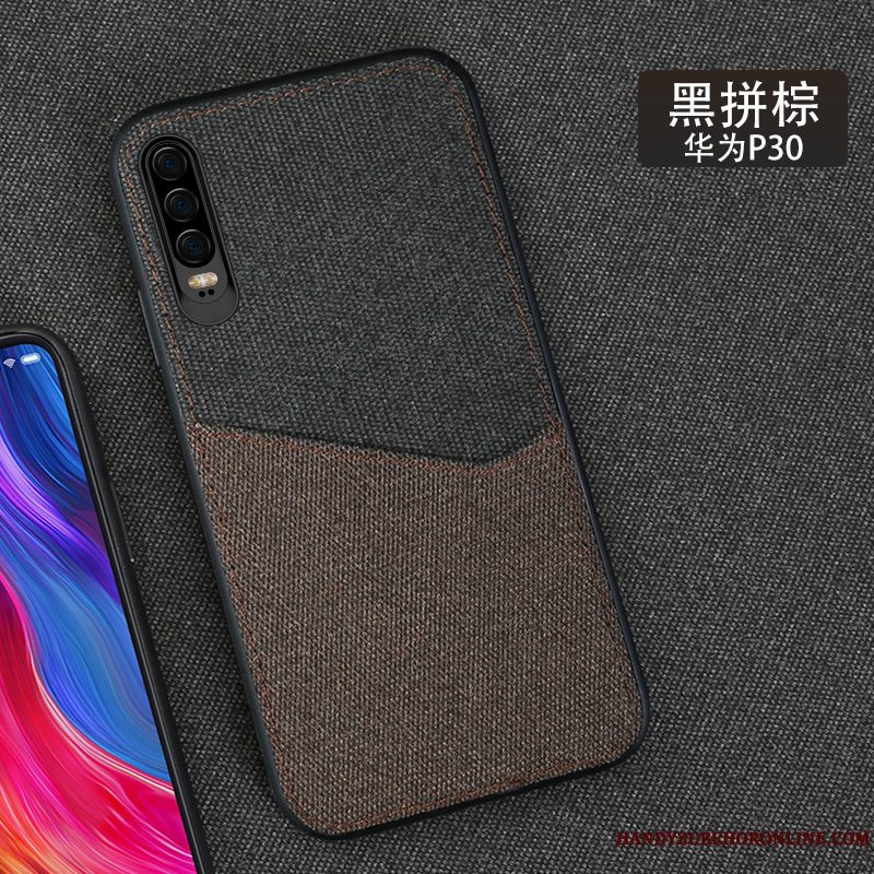 Etui Huawei P30 Luksus Klud Mønster, Cover Huawei P30 Kreativ Magnetisk Bil