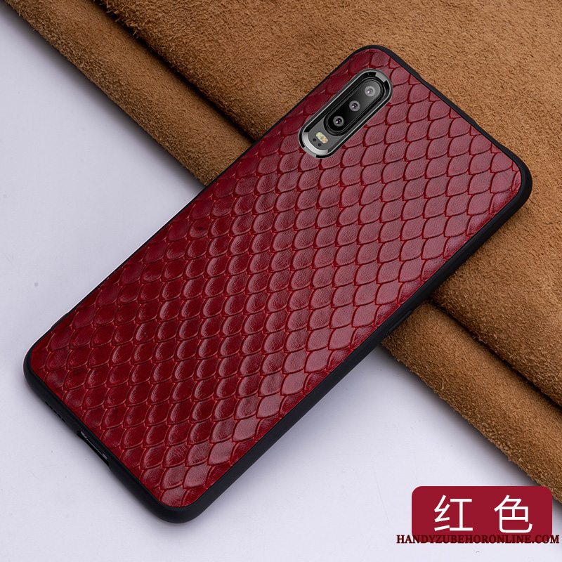 Etui Huawei P30 Læder Elegante Kvalitet, Cover Huawei P30 Mode Anti-fald Blå