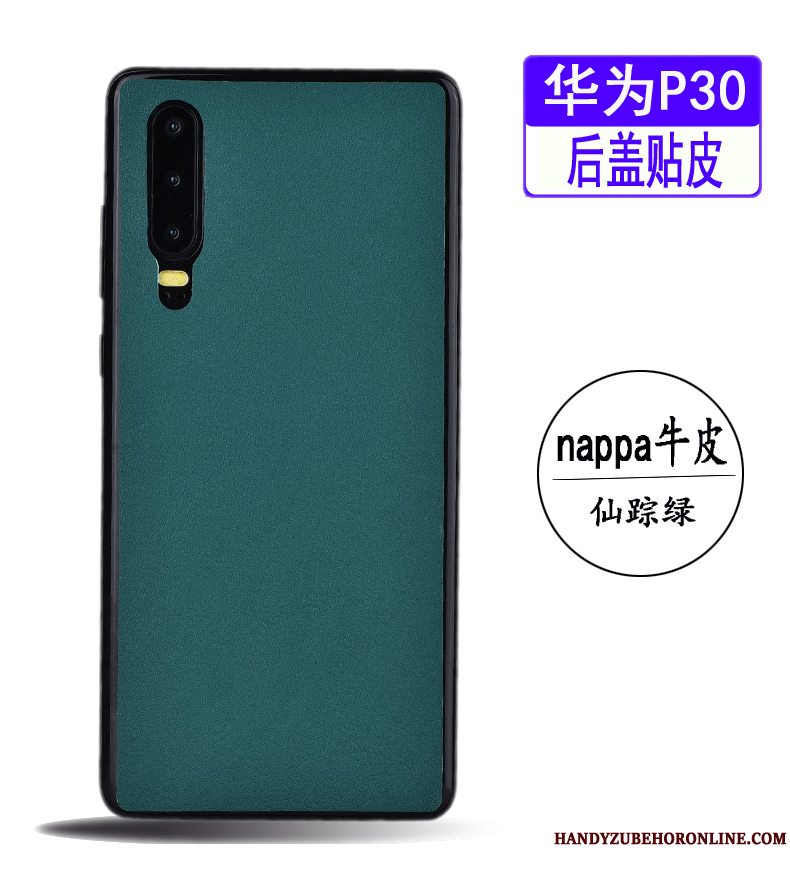 Etui Huawei P30 Læder Simple Blå, Cover Huawei P30 Tynd Krokodille Mønster