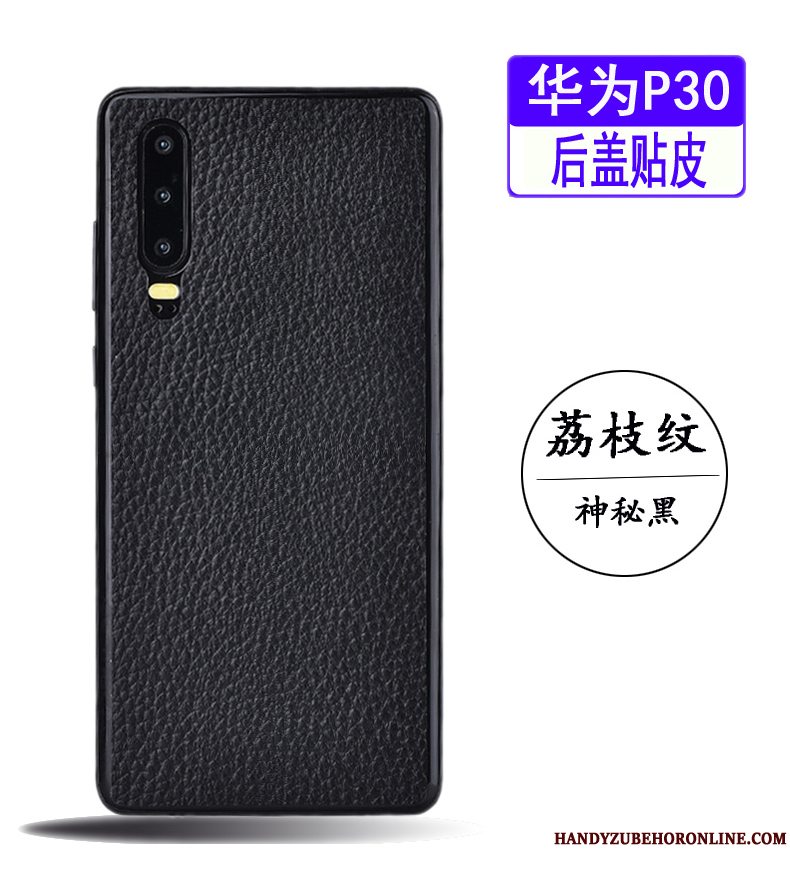 Etui Huawei P30 Læder Simple Blå, Cover Huawei P30 Tynd Krokodille Mønster